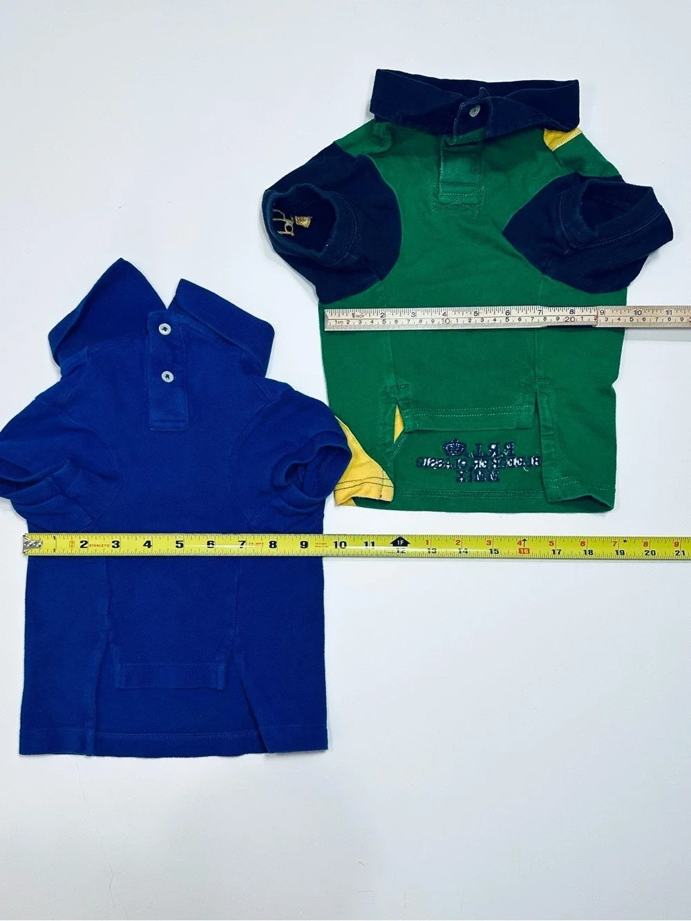 RALPH LAUREN DOG POLO SHIRT LOT OF 2 LARGE BIG PONY PET CLOTHES BLUE GREEN